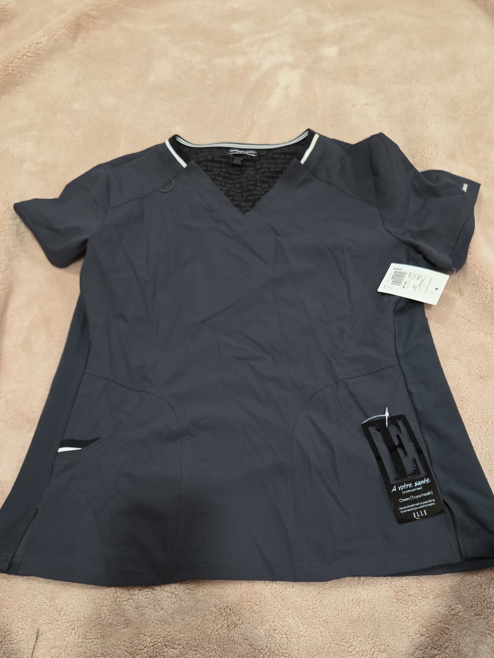 ELLE V-Neck Women’s Top in Charcoal Gray